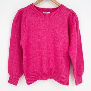 Zenana NWOT Bright Pink Balloon Sleeve Pullover Sweater Size S